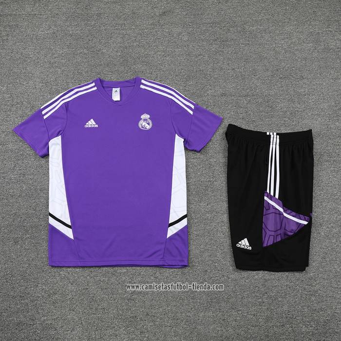 Chandal del Real Madrid 2022 2023 Manga Corta Purpura - Pantalon Corto